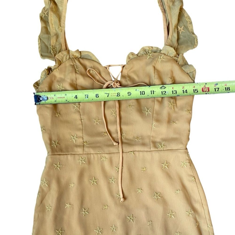 4SI3NNA Star Embroidered Mini Dress M Ruffle Strap Fairycore Y2K - Picture 3 of 10